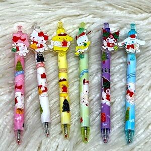Set of 6 Christmas Sanrio Character Pens